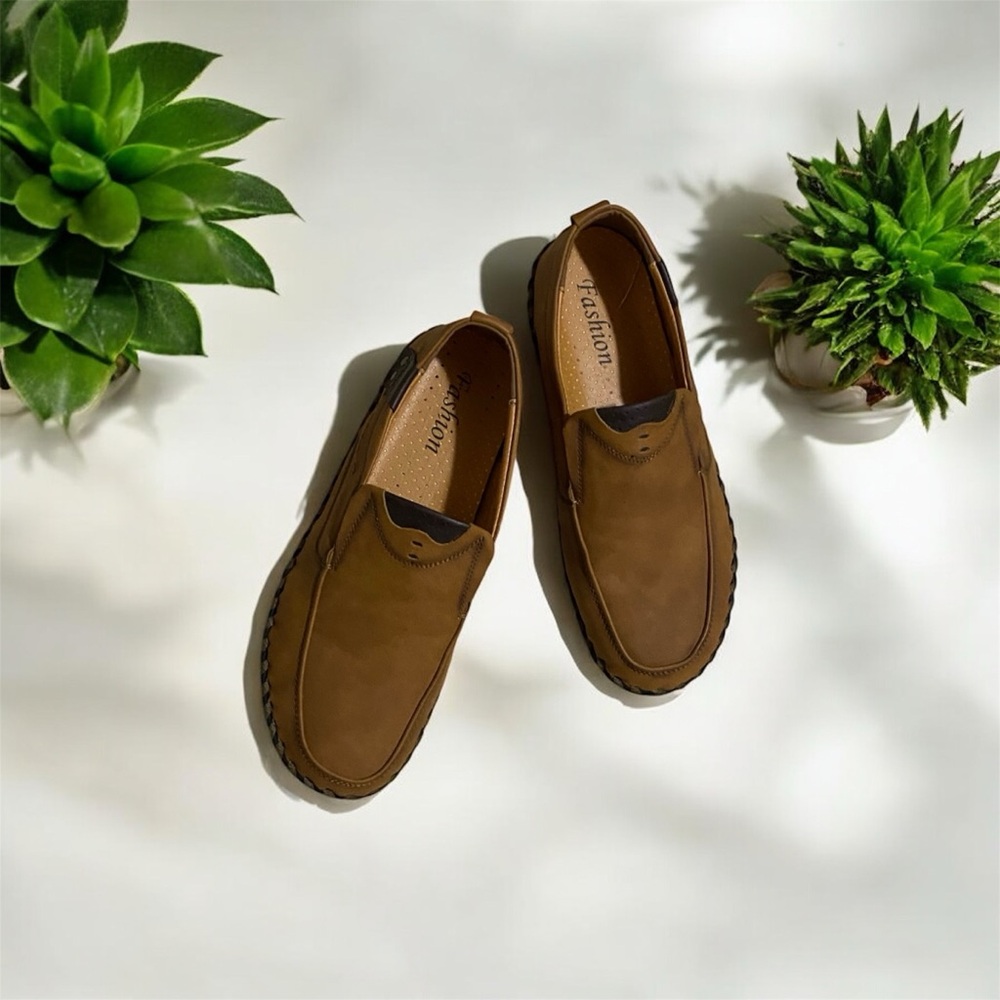 Men's Tan Slip-On Loafers